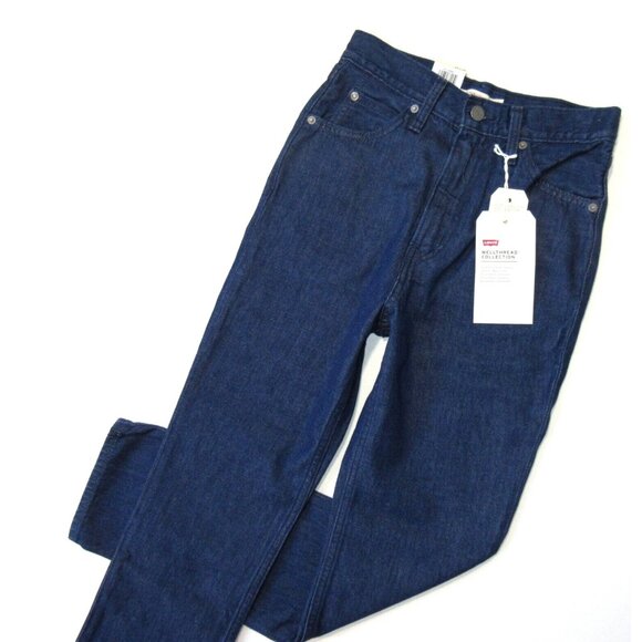 NWT Levi's Wellthread 70's Ultra High Rise Straight in Botanic Indigo Jeans 25 - Picture 2 of 5